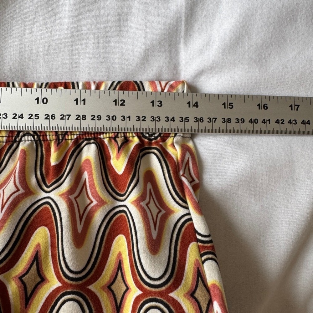 Forever 21 Retro Geometric Print Flare Leg Tassel Tie Waist Pants Multicolor S - Picture 9 of 14